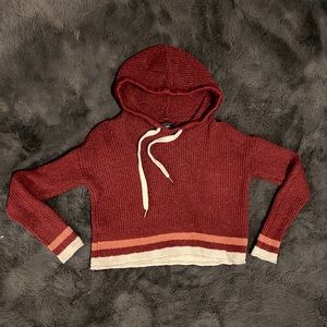 Cropped, knit hoodie